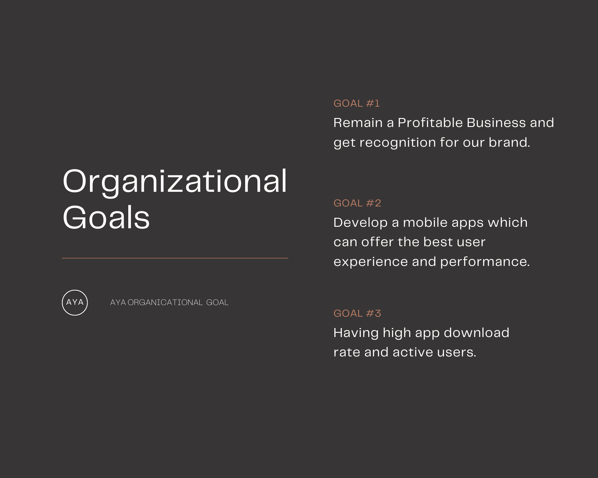 Aya orgaination goals
