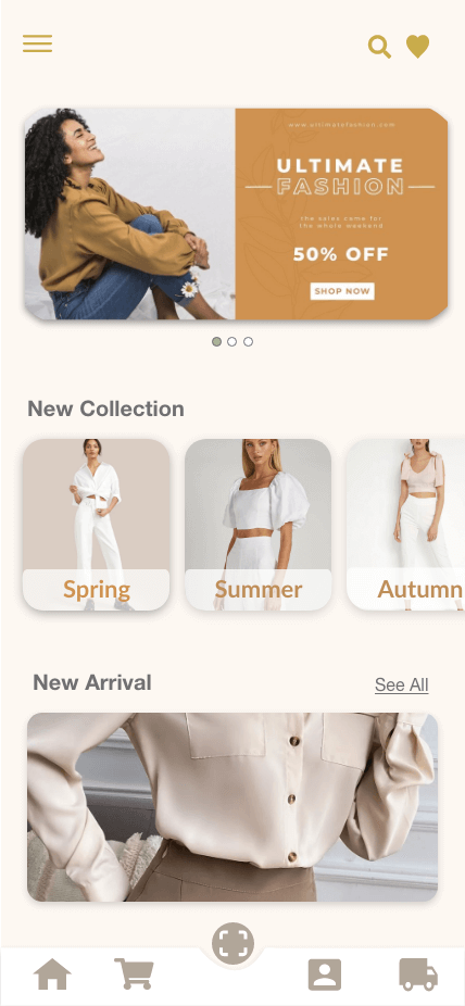 Aya App design shop page