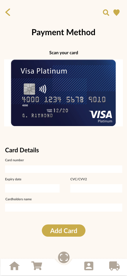 Aya App design payment page
