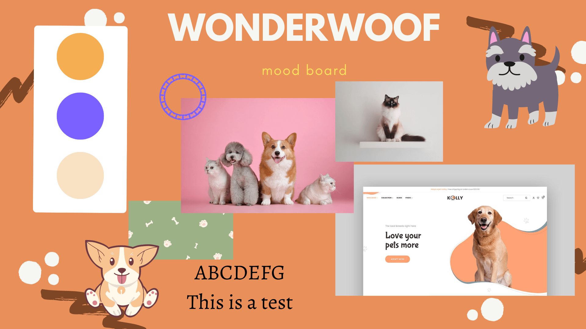 WonderWoof Website Design Moodboard
